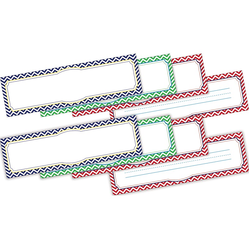 Barker Creek Nautical Chevron School Name Plates, 12" x 3.5", 72/Set (BC3801) image 1