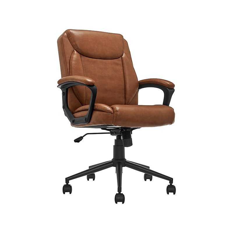 Click365 Transform 1.0 Ergonomic Bonded Leather Swivel Desk Chair, Cognac (CCHR10001A) image 1