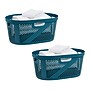 Mind Reader 10.57-Gallon Laundry Basket with Handles, Plastic, Blue, 2/Set (2HHAMP40-BLU)~#|#~5EA60BEE-41E3-4A02-92DD3FB70F78E17C_sc7