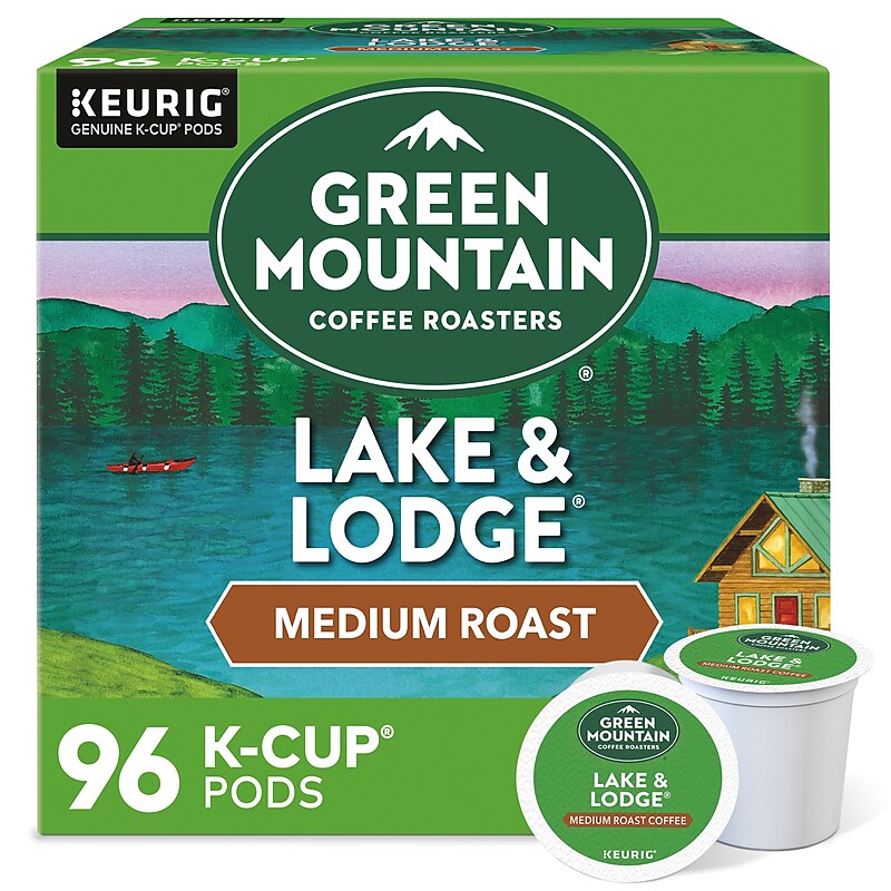 Green Mountain Lake & Lodge Coffee Keurig® K-Cup® Pods, Medium Roast, 96/Carton (65234) image 1