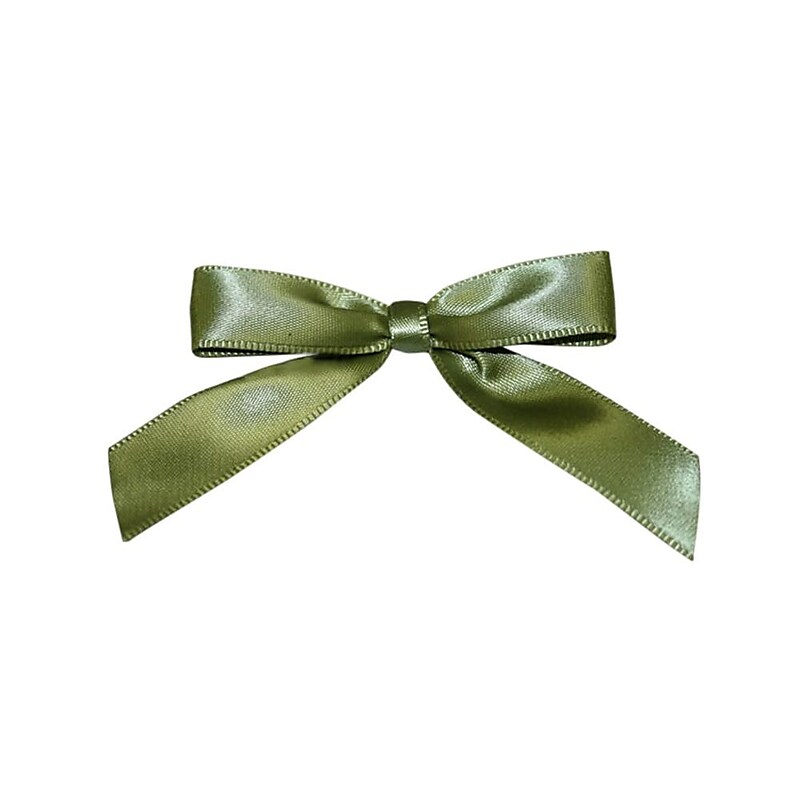 JAM Paper Satin Bows, Moss Green, 100/Pack (52640349183) image 1