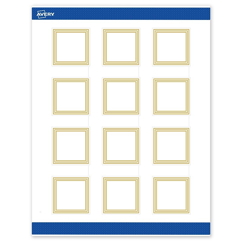 Avery Laser/Inkjet Square Multipurpose Labels, 2" x 2", White, 120/Pack (S00DHT) image 1