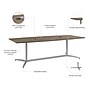 Bush Business Furniture 96W x 42D Boat Shaped Conference Table with Metal Base, Modern Hickory (99TBM96MHSVK)~#|#~5EB487C7-4DEE-4295-863172B9F57C315C_sc7