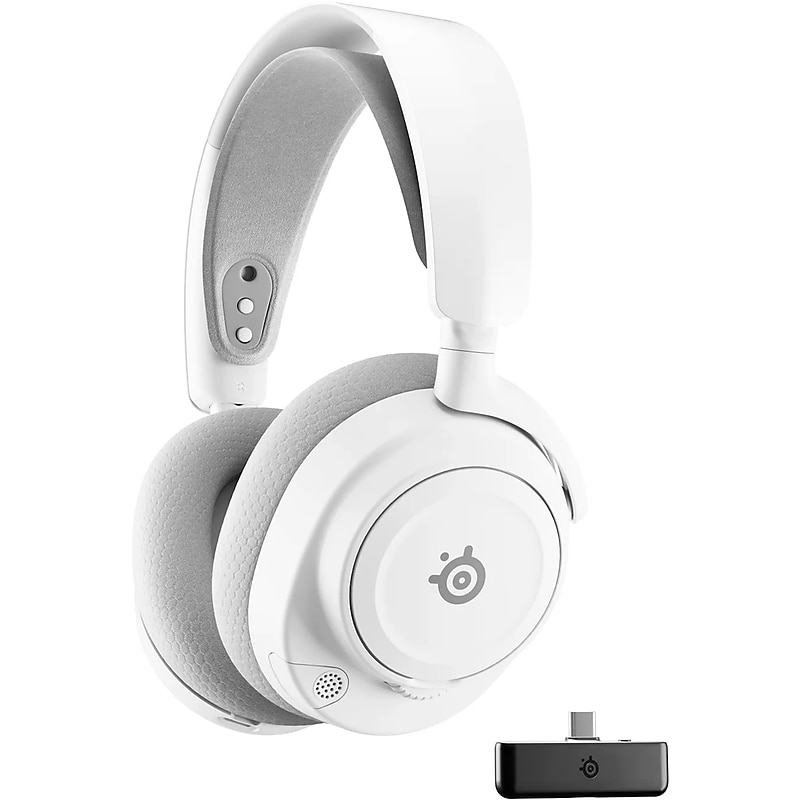 SteelSeries Arctis Nova 7 Gen 2 Wireless Noise-Canceling Bluetooth Stereo Gaming On-ear Headset, USB Type-C, White (61759) image 1