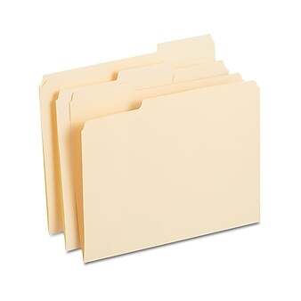 Staples Reinforced File Folders, 1/3 Cut, Letter Size, Manila, 250/Box (TR502677)