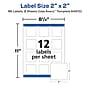 Avery Waterproof Laser/Pigment-Inkjet Square Labels, 2" x 2", Glossy White, 96 Labels/Pack (64510)~#|#~5EC65E7E-E894-4B4C-B5B135574003D070_sc7