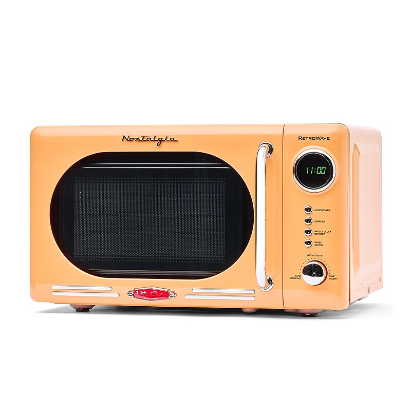 Nostalgia Retro 0.7 Cubic Foot Countertop Microwave, Orange (NRMO7OR6A) image 1