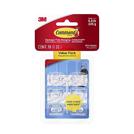 command light weight hooks value pack Medium Wire Pack, White, 7-Hooks, 12-Strips, Organize Damage-Free : Home & Kitchen visibility surfaces so they dont distract from your decor Command General Purpose Hooks, Small,