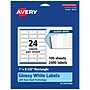 Avery Laser/Inkjet Rectangle Multipurpose Labels, 2.5"  x 1", Glossy White, 2400/Box (94221)~#|#~5ECDE54D-D6A6-4C8F-8BE36B463232838B_sc7