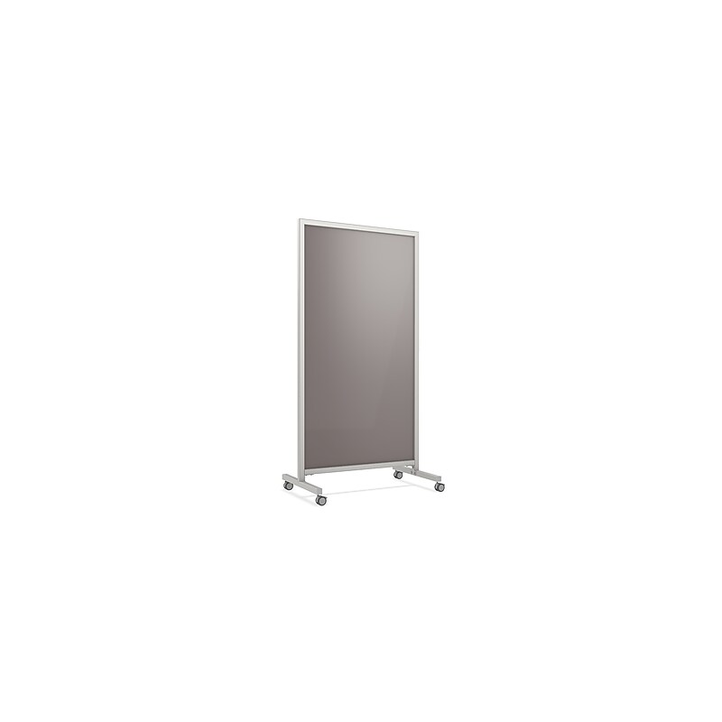 Ghent EZ Magnetic Glass Mobile Dry-Erase Whiteboard, Aluminum Frame, 75"H x 38"W (EZ1MA7538SK) image 1
