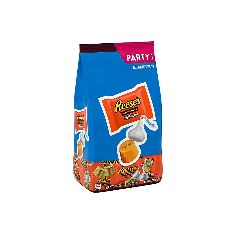 HERSHEY'S, REESE'S and ROLO Miniatures Assorted Flavored Candy Party Pack, 30.07 oz. (HEC40101) image 1