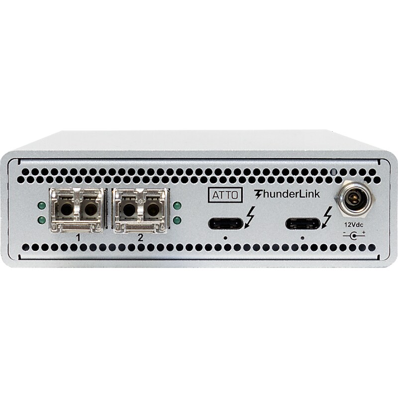 ATTO ThunderLink N3 3102 Thunderbolt to SFP+ Adapter, Female to Female, Gray (TLN3-3102-D00) image 1