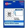 Avery Round Laser/Inkjet Multipurpose Labels, 2" Round, White, 20 Labels/Sheet, 50 Sheets/Pack (19479311284)~#|#~5EE7706C-200E-4341-A9E44249F36A2BAA_sc7