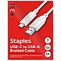 Staples TECH USB-C to USB-A Charging Cable, 3.3 ft., White (ST62316)~#|#~5EE78851-CC11-4161-9996BD704CC6B94A_sc7