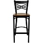 Flash Furniture HERCULES Series Traditional Metal X-Back Barstool, Black/Cherry Wood Seat, 2-Pieces/Pack (2XU6FOBXBARCHW)~#|#~5EEADEF4-CF24-4E2F-90C877CCADDE94DD_sc7