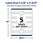 Avery Laser/Inkjet Multipurpose Labels, 7.75" x ", Glossy White, 250/Box (94118)~#|#~5EF34644-6607-4D57-80A3DB60759CDB0C_sc7