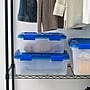 Iris 26.5 Quart Ultimate Clear Plastic Latching Storage Bin with Lid, Blue (500195)~#|#~5EF40564-8E5B-47D0-AB59AD3D1F23D6B3_sc7