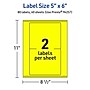 Avery Rectangle Multipurpose Labels, 5" x 6", Neon Yellow, 80/Pack (94257)~#|#~5EF80EFA-33A8-4CC2-9E794F88D2CE4B02_sc7