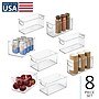 iDESIGN Stackable Assorted Plastic Storage Bin with Handles, Clear, 8/Pack (95582N)~#|#~5EFE9CF7-380B-4471-BD5829EF3EB6B6B6_sc7