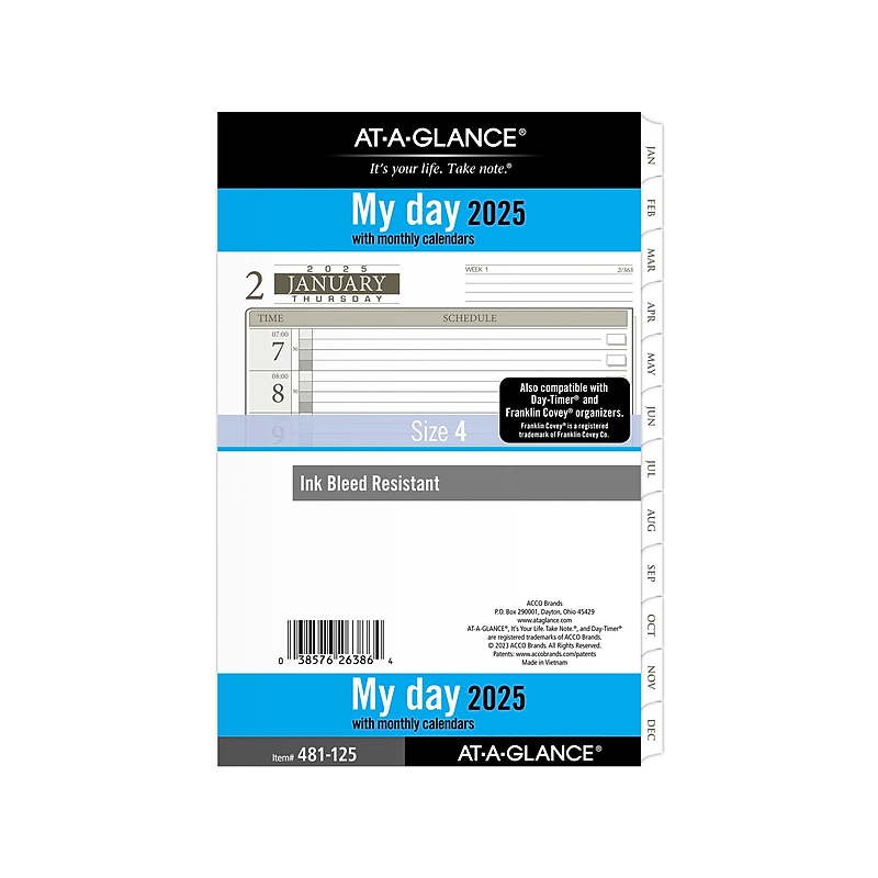 2025 AT-A-GLANCE Seascapes 8.5" x 5.5" Daily & Monthly Planner Refill, White/Brown (481-125-25) image 1
