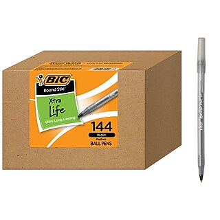 BIC Round Stic Xtra-Life Ballpoint Pen, Medium Point, 1.0mm