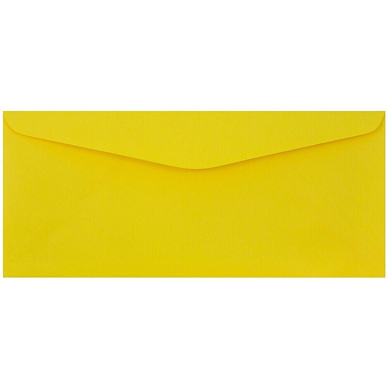 JAM Paper #9 Business Envelope, 3 7/8" x 8 7/8", Yellow, 100/Pack (1532902D) image 1