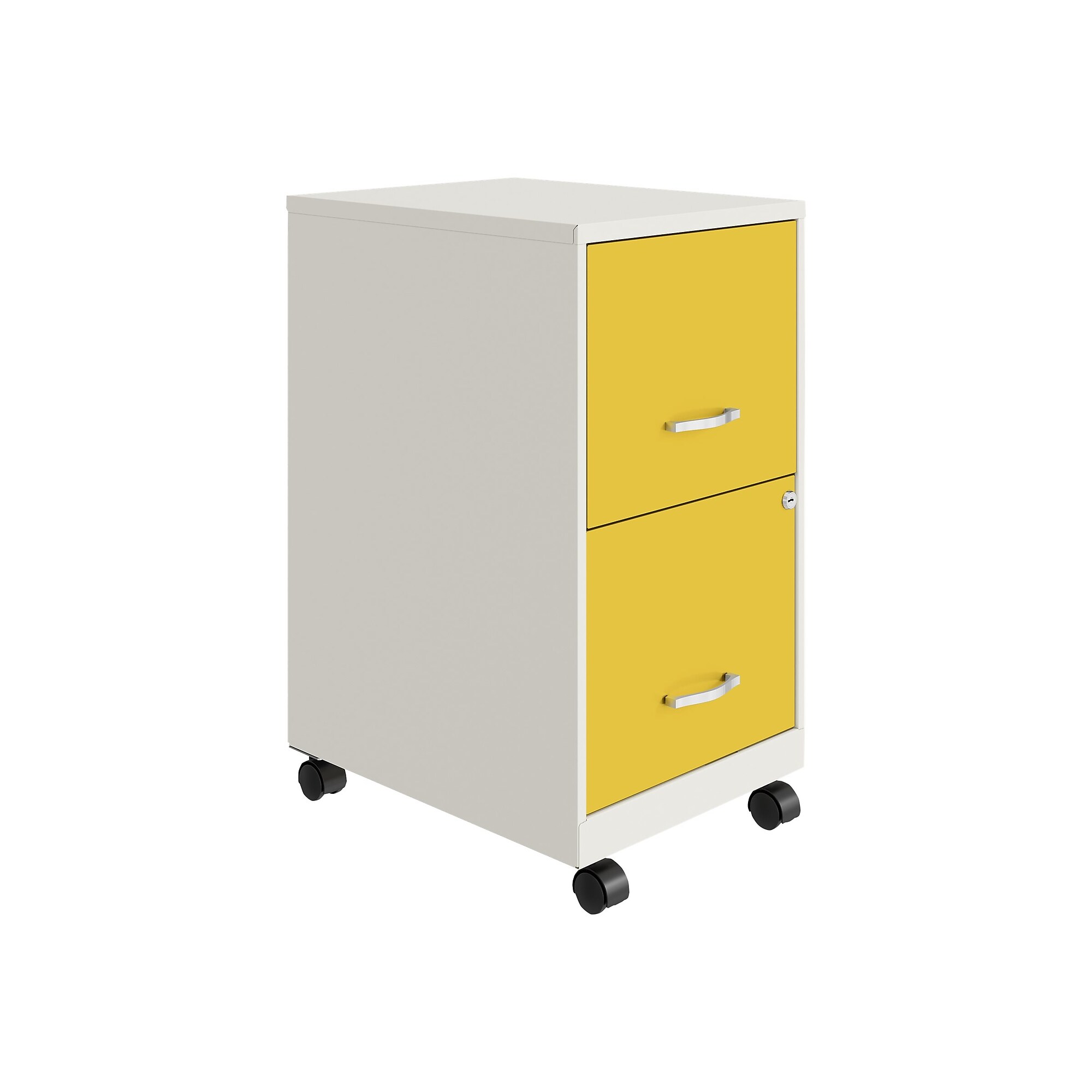 Space Solutions SOHO Smart File 2-Drawer Mobile Vertical File Cabinet, Letter Size, Lockable, Pearl White/Goldfinch (25337) Sansujyuku sansujyuku.com