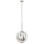 Lalia Home 3-Light 18" Adjustable Globe Hanging Metal and Clear Glass Ceiling LED Pendant, Brushed Nickel (LHP-3010-BN)~#|#~5F11F04A-3948-4717-977999C2790C7CA3_sc7