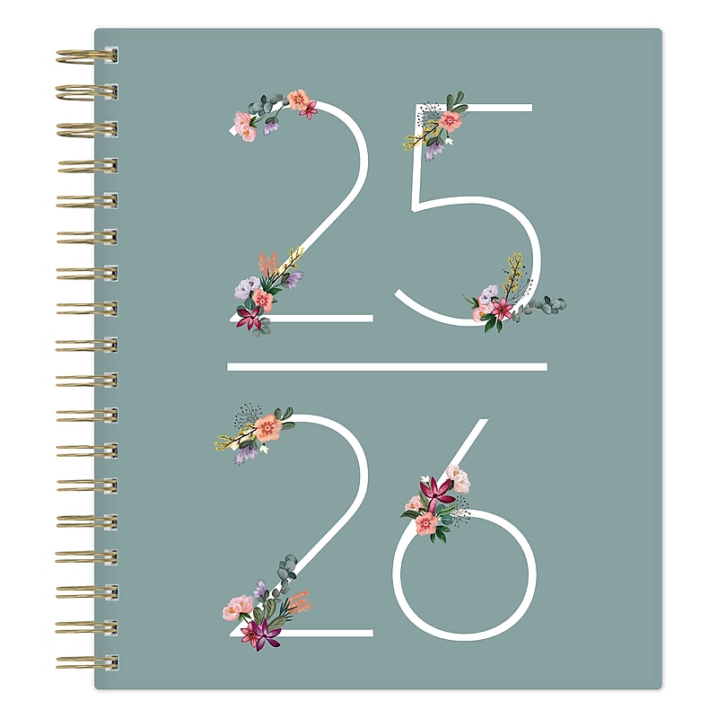 2025-2026 Blue Sky Greta 8" x 10" Academic Year Daily & Monthly Planner, Plastic Cover, Multicolored (151107) image 1