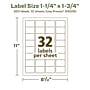 Avery EcoFriendly Laser/Inkjet Rectangle Multipurpose Labels, 1-1/4" x 1-3/4", White, 320/Pack (94226)~#|#~5F197B2C-CD9E-4C4E-86D2DC12FA11A08D_sc7