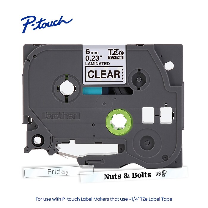 Brother P-touch Laminated Label Tape, 1/4