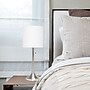Creekwood Home Modern Glam 21.25" LED Table Lamp, Brushed Nickel/White (CWT-1006-BW)~#|#~5F20EEF2-A5FF-4270-94B920085FAECA0A_sc7