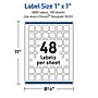 Avery Square Laser Multipurpose Labels, 1" x 1", White, 4800/Box (19479399471)~#|#~5F252AE9-C348-4ABA-A377D671ABEAF00E_sc7