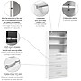 Bestar Florence Collection 36W x 16D Closet System with 4 Drawers, Shaker, White (127605-000017)~#|#~5F279EAB-345D-4110-91ACA28439D4ACD0_sc7