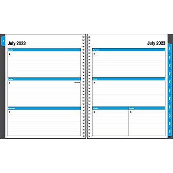 2023-2024 Blue Sky Collegiate 8.5" x 11" Academic Weekly & Monthly Planner, Gray (100135-A24)