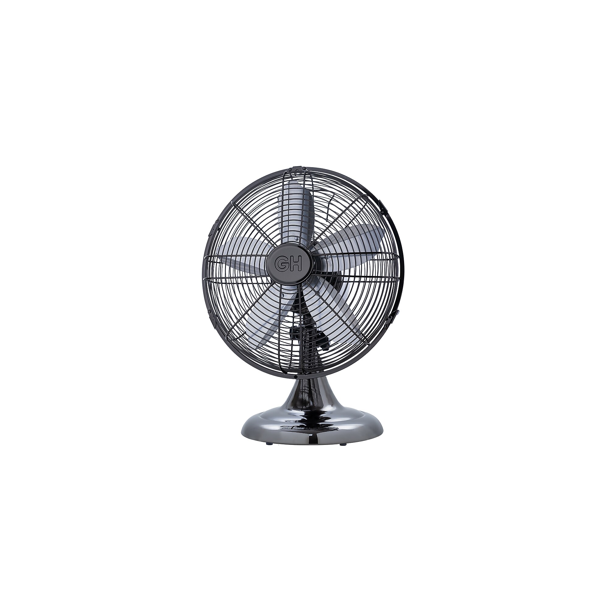 Good Housekeeping 12″ Retro Table Fan 10-inch 3-Speed Oscillating Desk Fan, Midnight Chrome (92612) Sansujyuku sansujyuku.com