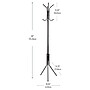 Mind Reader Alloy Collection Coat Rack with 8 Hooks, Black, Metal, 2/Set (2CRACK11-BLK)~#|#~5F3C50B4-FA01-4AA1-870568198CB6149A_sc7
