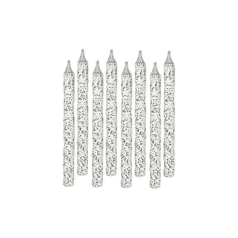 Party City Glitter Spiral Birthday Candles, White, 24/Pack (AM170433) image 1