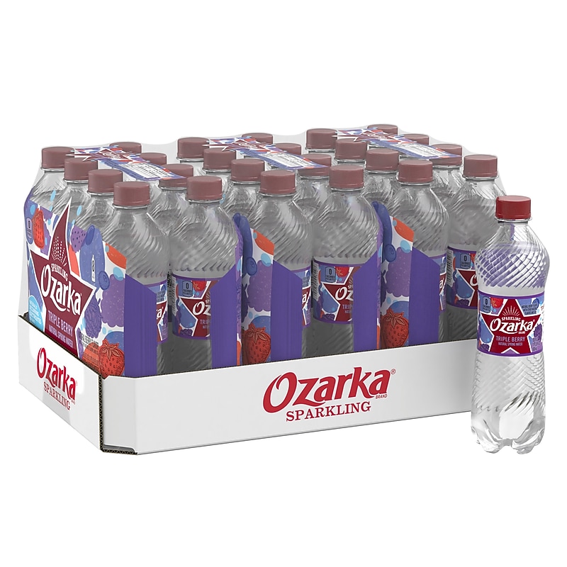 Ozarka Sparkling Water, Triple Berry, 16.9 oz. Bottles, 24/Carton (12349551) image 1