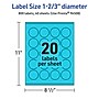 Avery Printable Circle Multipurpose Labels, 1-2/3" Dia., Bright Blue, 800/Pack (94508)~#|#~5F48412D-1CE2-441D-980131842EEDCDBA_sc7