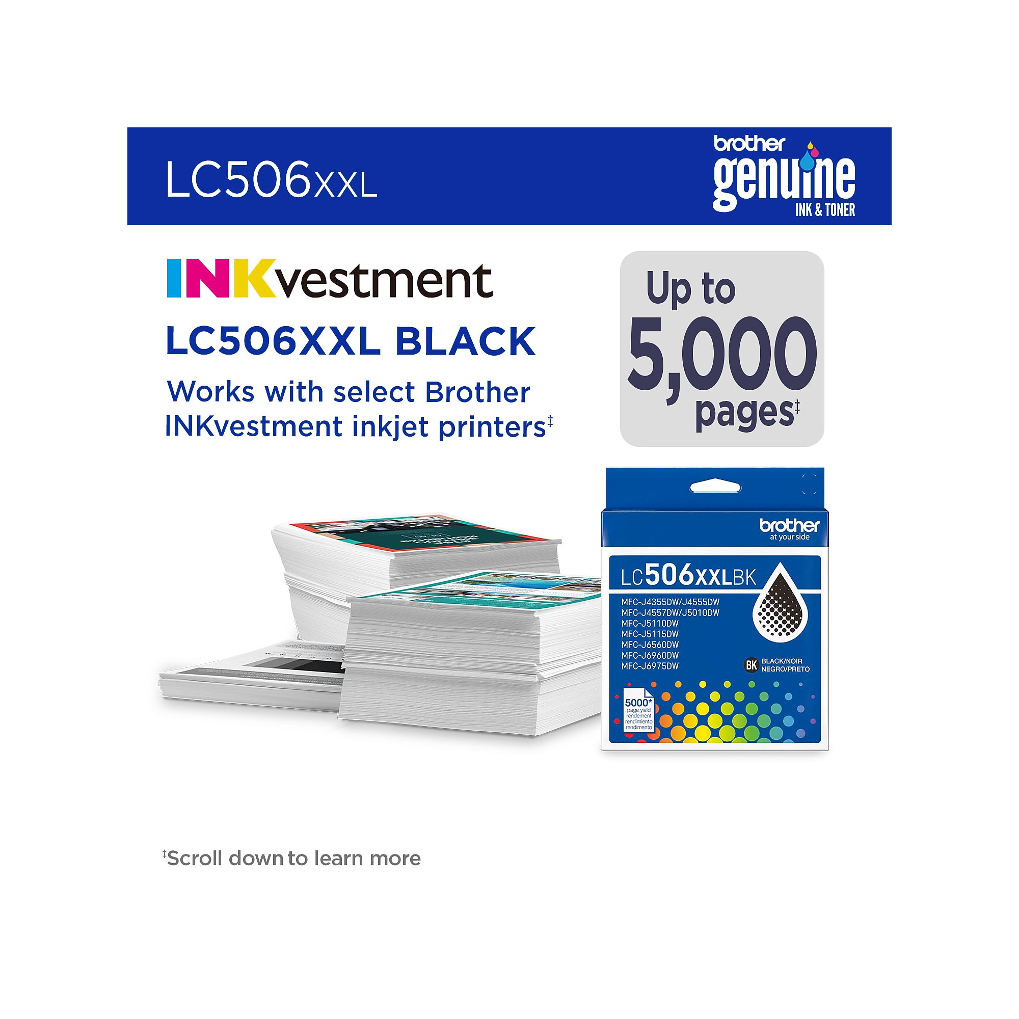 Brother LC506XXL Black Super High Yield Ink Cartridge, Prints Up to 5,000 Pages (LC506XXLBKS) Sansujyuku sansujyuku.com