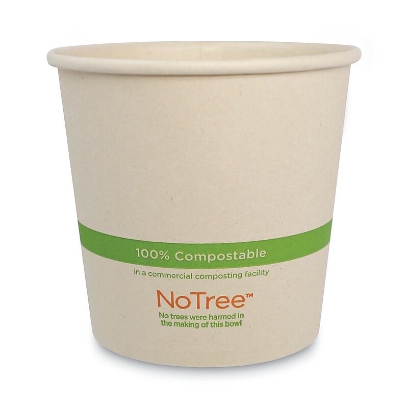 World Centric No Tree Paper Bowls, 24 Oz, 4.4 Diameter x 4.5h, Natural, Sugarcane, 500/carton (WORBOSU24) image 1
