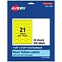 Avery Oval Scalloped Laser/Inkjet Multipurpose Labels, 1-1/8" x 2-1/4", Neon Yellow (420/Pack)~#|#~5F4E0249-3DF4-4CB0-99BF6199FFE29B21_sc7