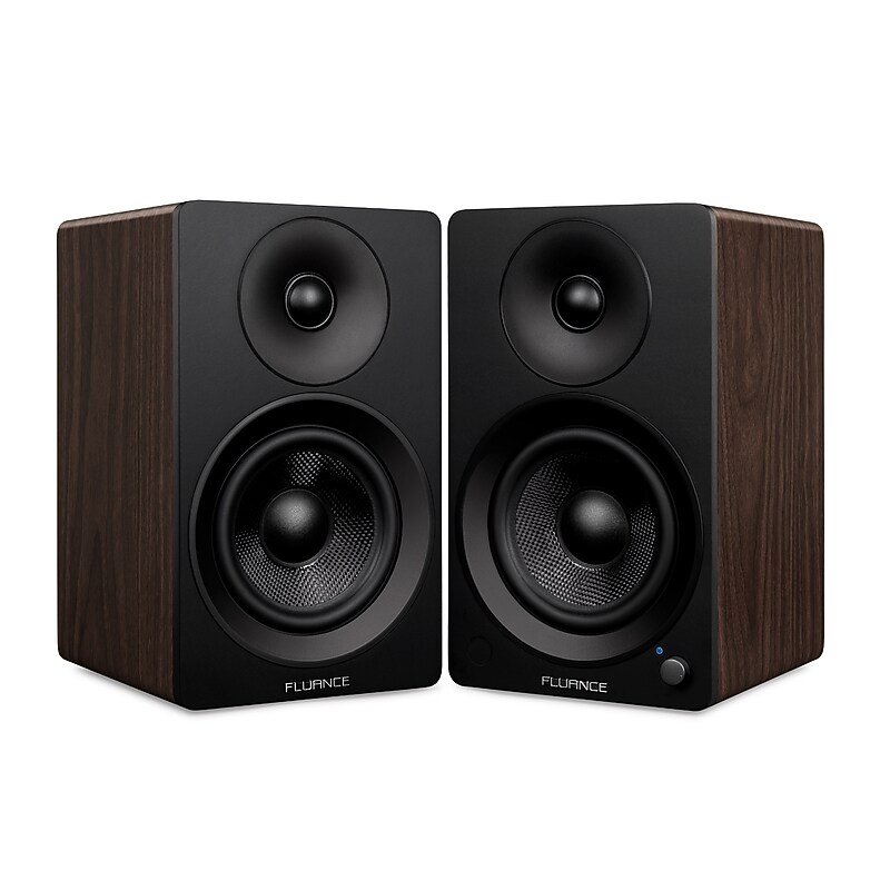Fluance Ai61 2-Way 2.0 Stereo Bluetooth Bookshelf Speakers with 6.5" Drivers, 120W Amp for Turntable, Natural Walnut (AI61B) image 1