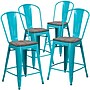 Flash Furniture Blake Contemporary Metal Vertical Back Counter Height Stool, Crystal Teal-Blue, 4-Pieces/Pack (4ET353424CBW)~#|#~5F5EF178-B810-4F6E-8ADB3411029CA337_sc7