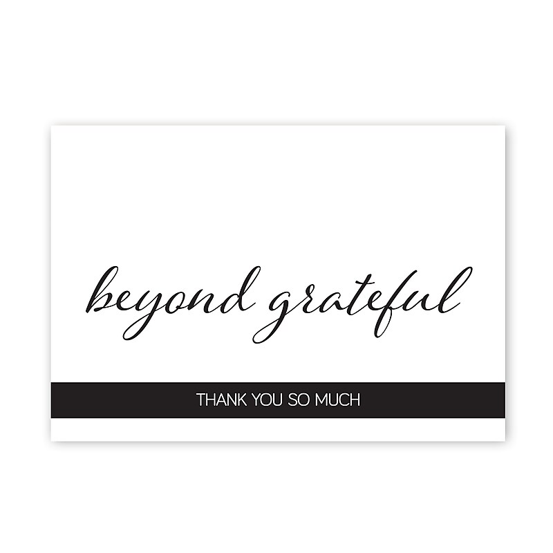 Great Papers Simply Beyond Grateful General Use Thank You Notecard Kits, Black/White, 50/Pack (2025031) image 1