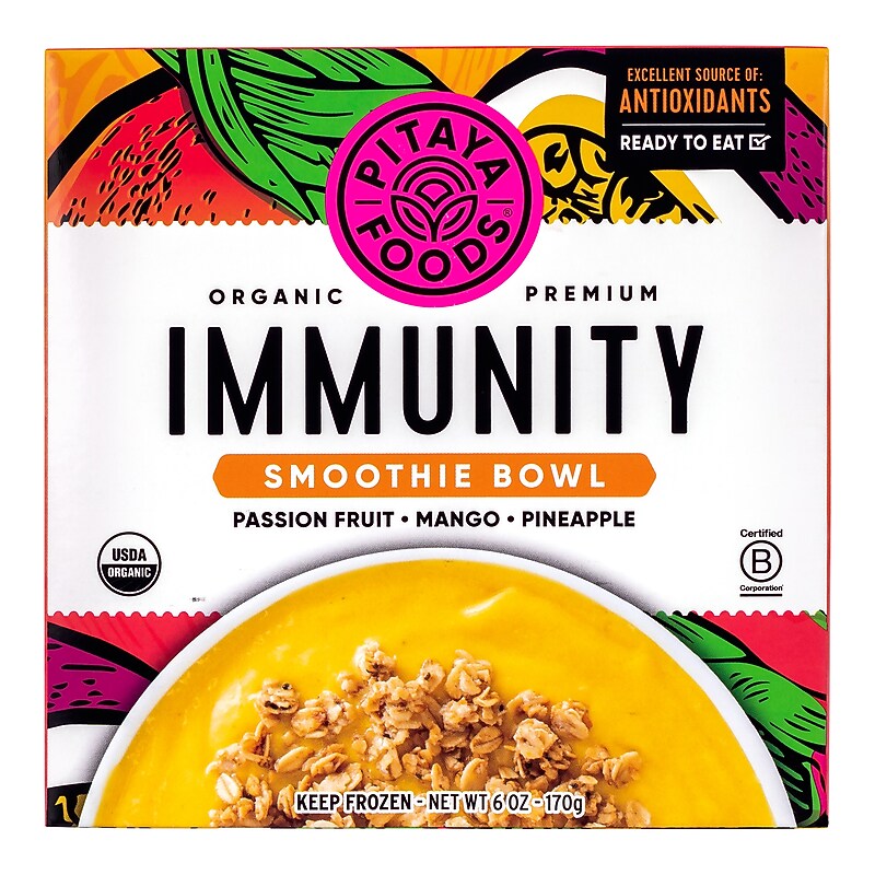Pitaya Foods Organic Smoothie Bowl, Immunity, 6 oz, 6/Pack (220-02483) image 1