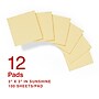 Staples Recycled Pop-up Sticky Notes, 3" x 3", Sunshine Collection, 100 Sheets/Pad, 12 Pads/Pack (S33YRP12/52563)~#|#~5F67A97C-ADD7-48A7-8F72DF933EBF4FD1_sc7