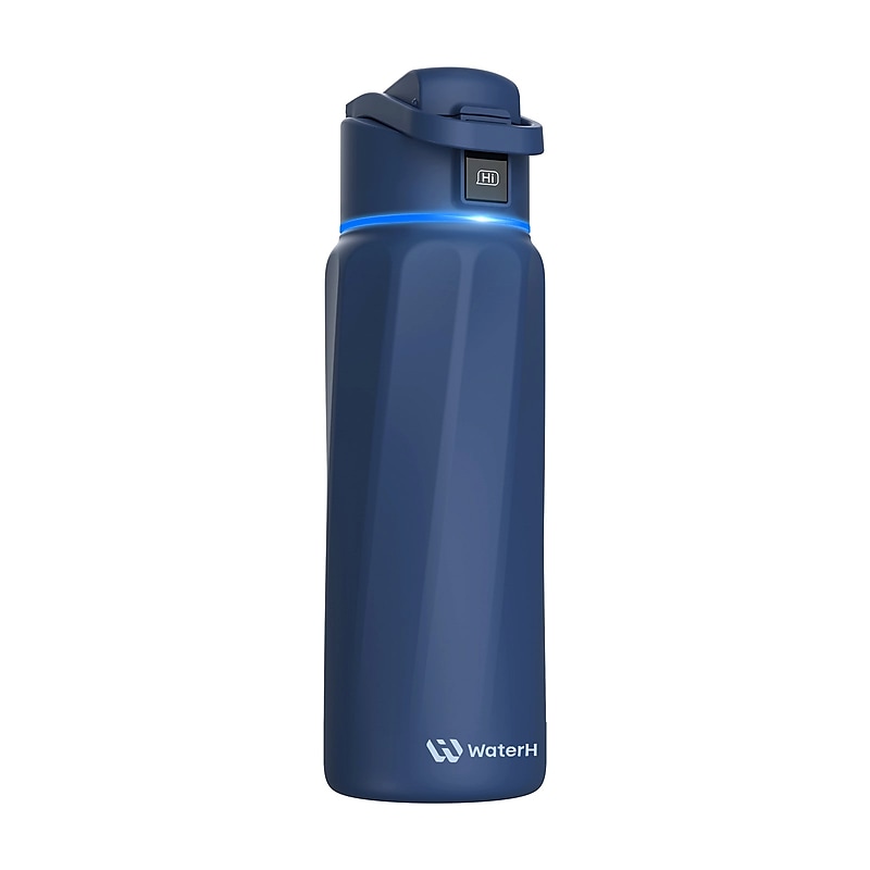 WaterH BOOST Stainless Steel Triple Wall Insulated Smart Water Bottle, 32 oz., Magnetic Blue (B003MB) image 1