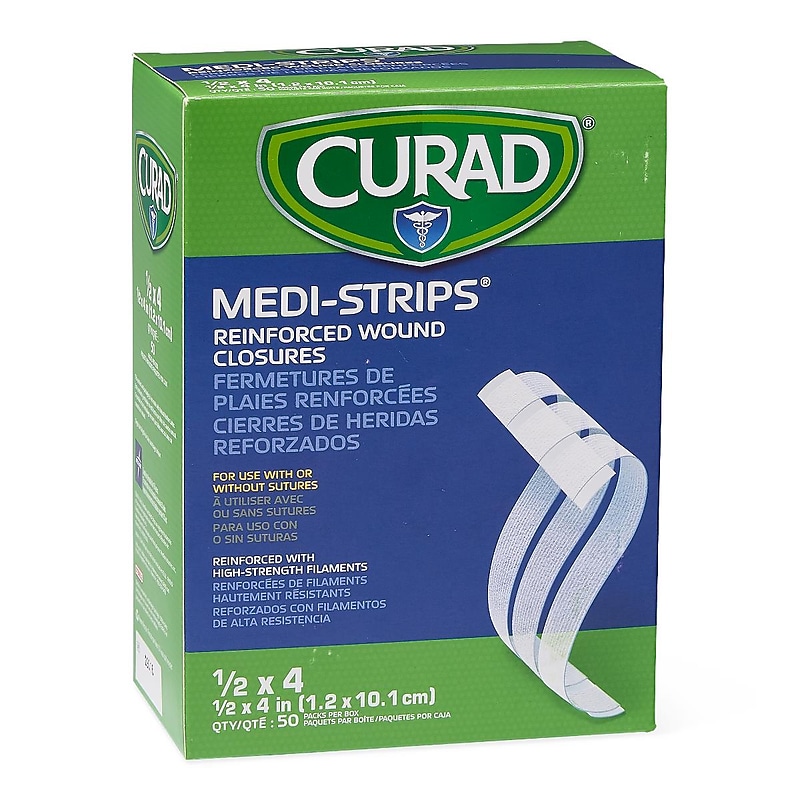 Curad Medi-Strips Reinforced Wound Closure Strips, 300 Strips/Box (NON250412Z) image 1